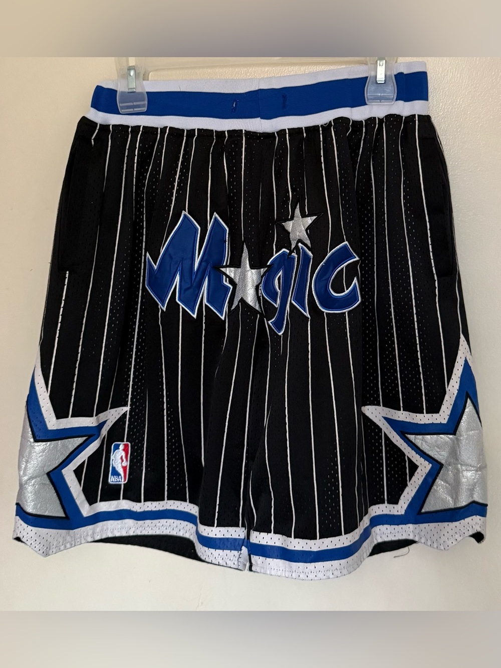 Just Don Orlando Magic Black & White Pinstripe Shorts